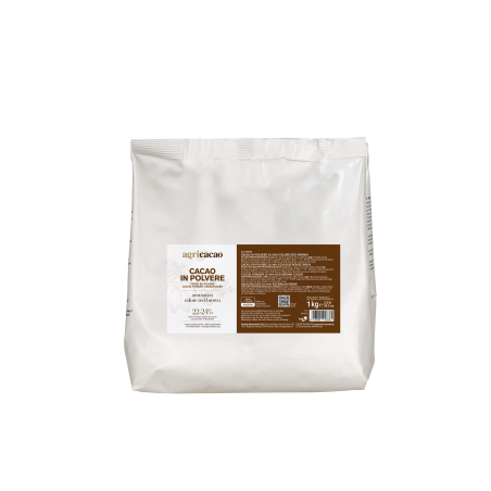Cacao en poudre 22 - 24%  1Kg couleur Rouge-Brun - Pot plast.