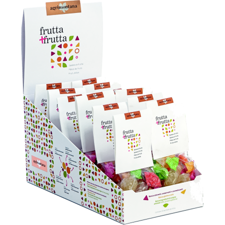 Présentoir de 12 sachets de pâtes de fruits de 100g